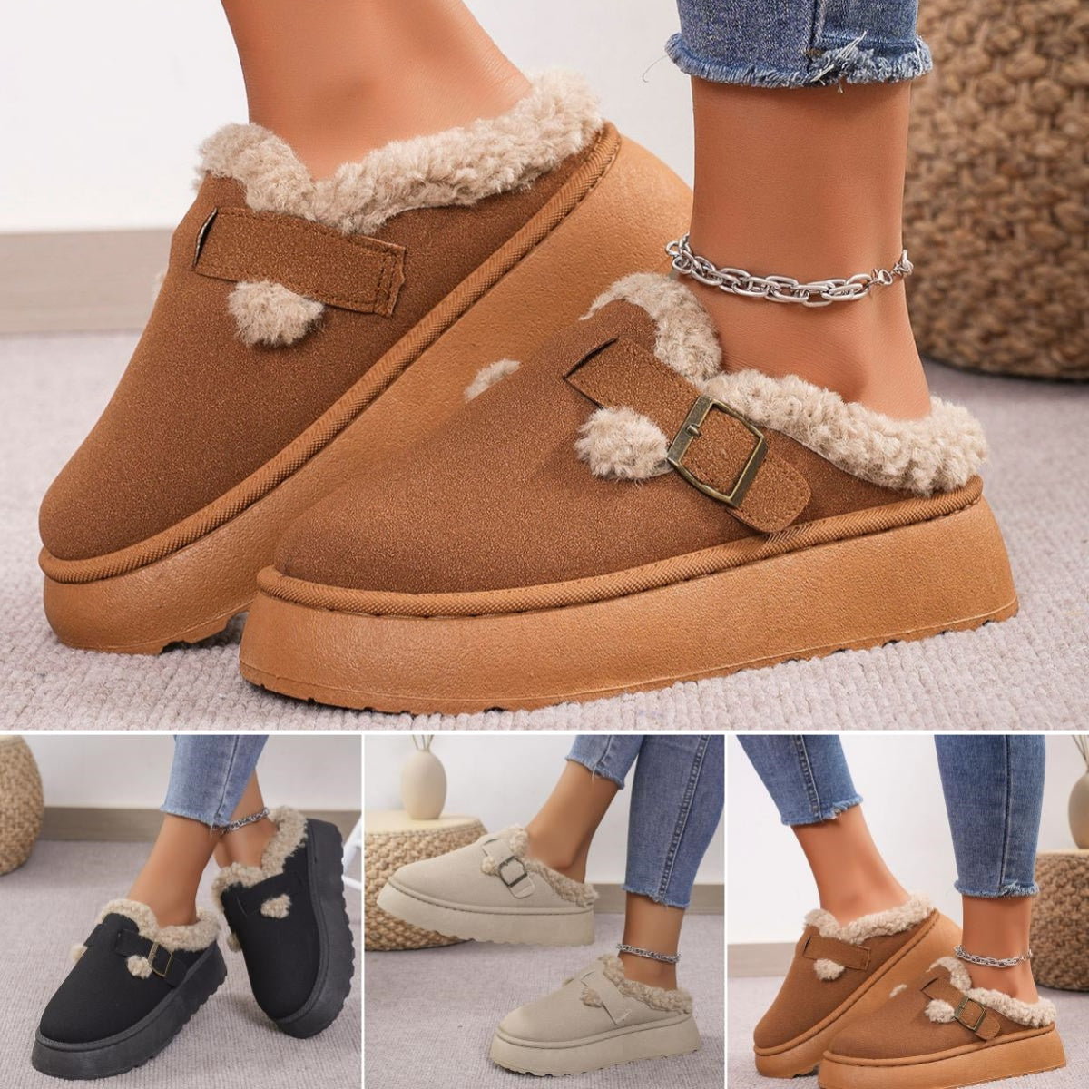 🎇🥾Limitowany czas 49% rabatu [36-44] 2024 otoño e invierno cálido y moderno kapcie bawełniane na grubej podeszwie--3770491 