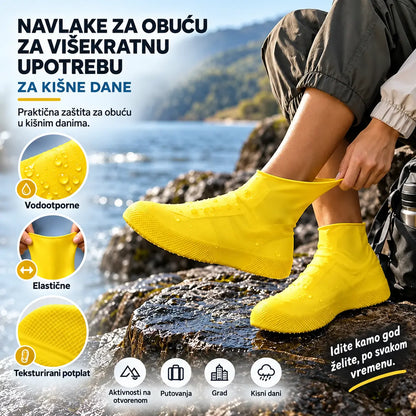 【2 para za 21 €】Spriječi da ti se tenisice smoče! Izdržljive vodootporne navlake za obuću: neklizajuće i sklopive – savršene za nošenje u torbi 🌧️