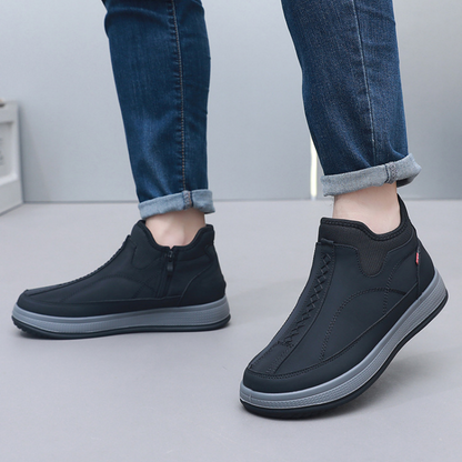 🔥【39-44】Invierno 2025, zapatos de alta calidad para hombre de algodón con cubierta de cuero, ligeros y cómodos