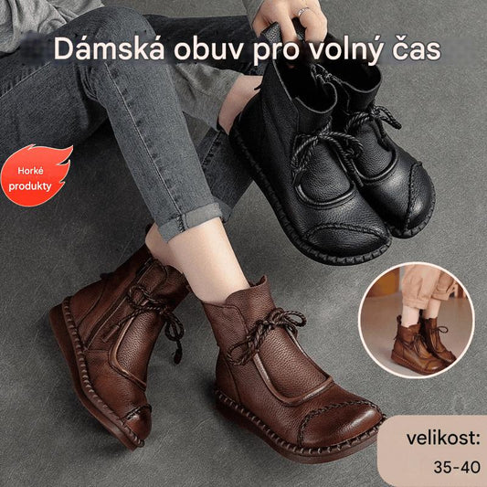 👢🔥【35-40】40% sleva - 👍 nové retro měkké kožené Martin boty na začátek podzimu 2025, prodyšné a pohodlné