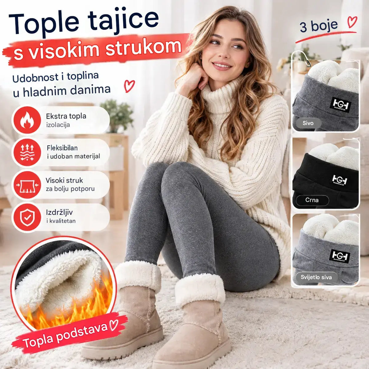 🌈🔥【M-3XL】Nove tajice za jesen/zimu s debelom podstavom od flisa – otporne na vjetar i tople