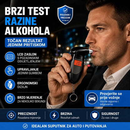 🔥50% popusta🔥 Prijenosni alkotest – 5 nastavaka za puhanje na poklon – besplatna dostava