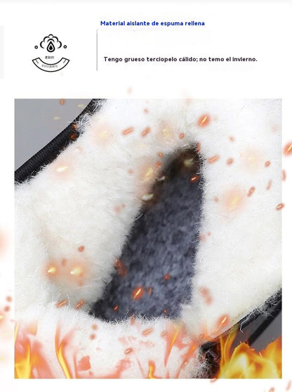 🔥【39-44】Invierno 2025, zapatos de alta calidad para hombre de algodón con cubierta de cuero, ligeros y cómodos