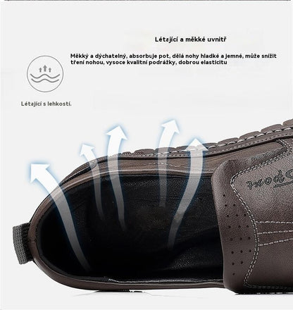 Konec roku – snížení cen!👞Omezená sleva 50 %【39-44】Pánské sportovní boty 2026 z pravé kůže, s měkkou podrážkou, protiskluzové a prodyšné.