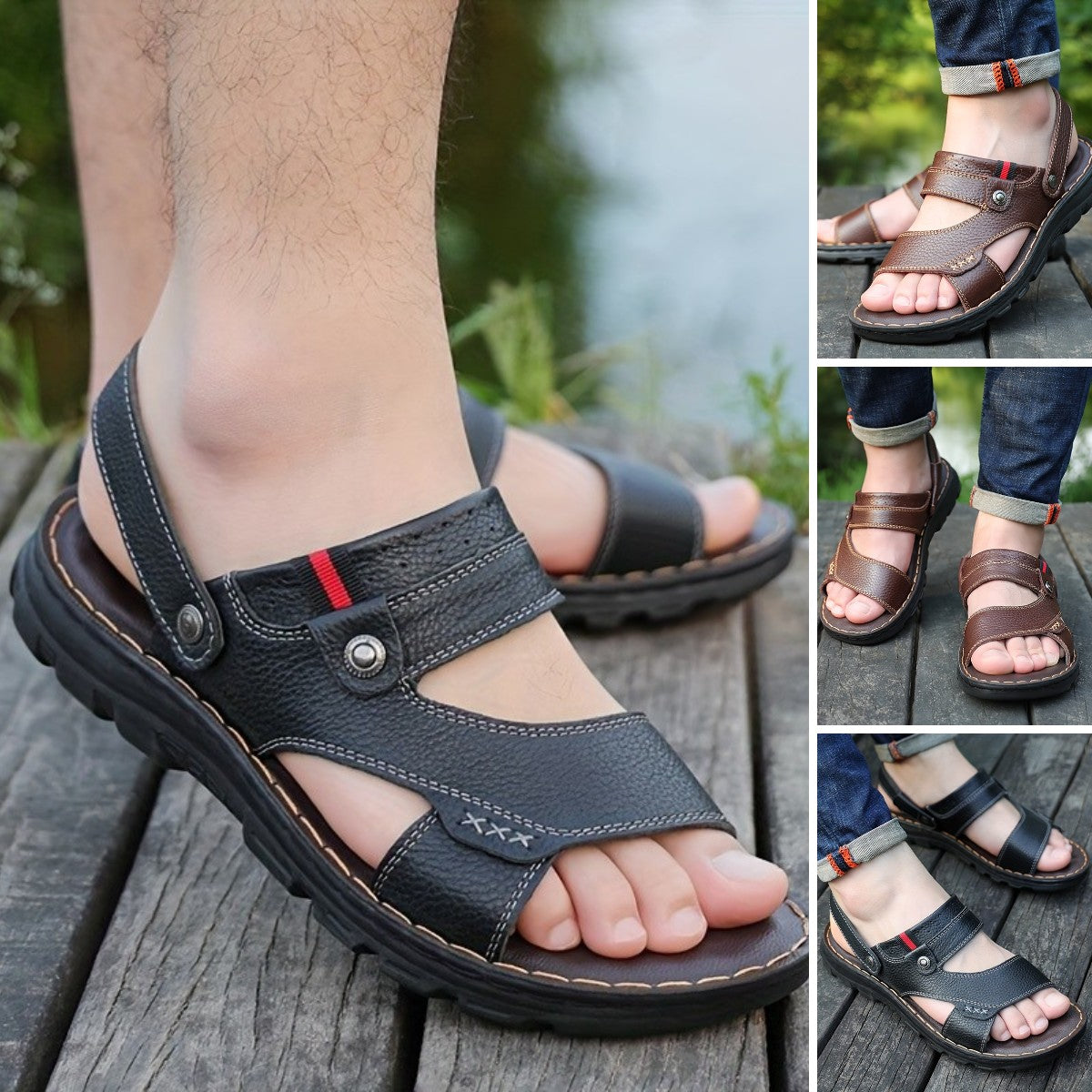 🌴👞【45% popusta 🔥】【38-44】Muške ljetne kožne sandale, prikladne za korištenje kod kuće i na otvorenom
