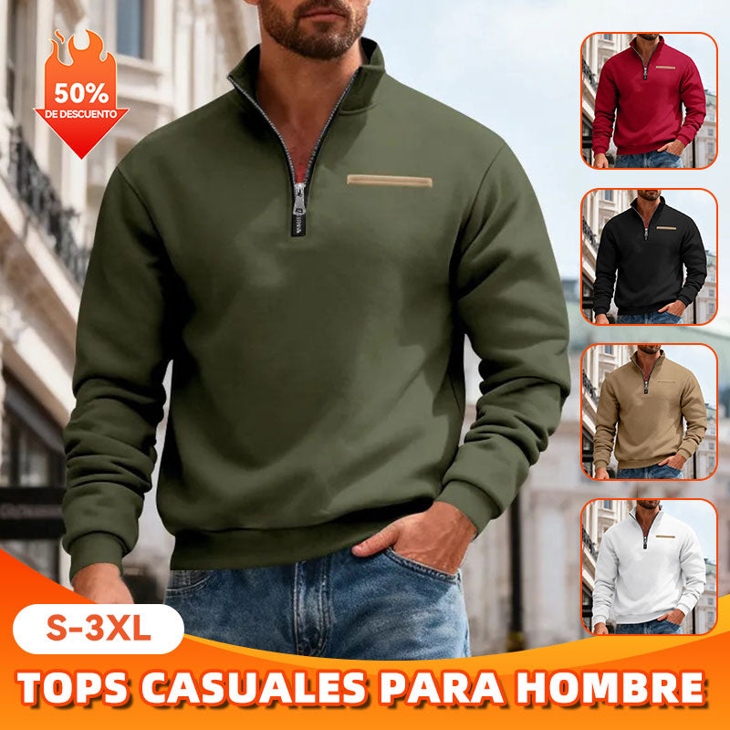 👕【40% de descuento】【S-3XL】Sudadera de hombre 2026, moderna, de manga larga, casual y cálida