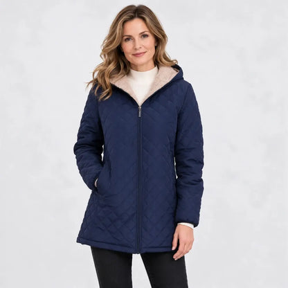 ❄️[S-3XL]  Ženska prošivena jakna srednje duljine s kapuljačom i toplom podstavom – više boja🤩