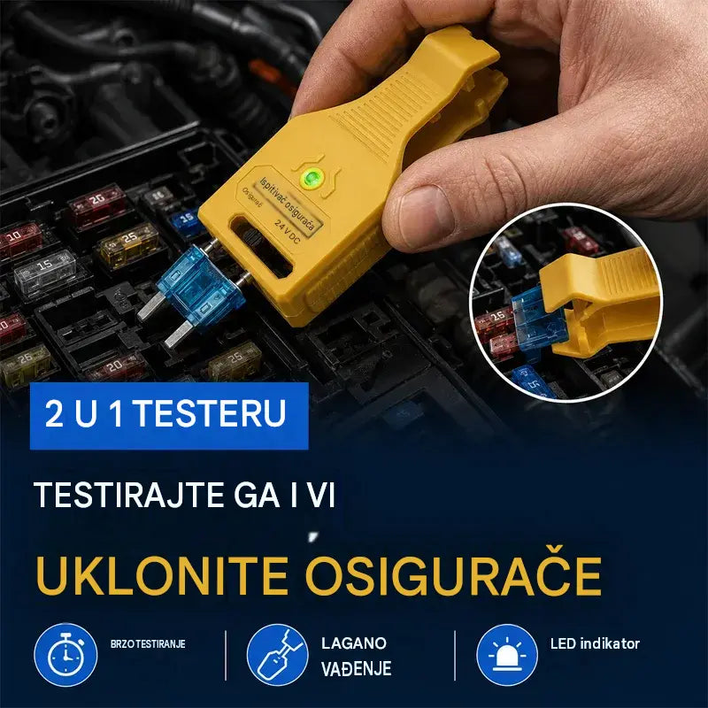 ⚡ 2-u-1 tester osigurača i kliješta za automobil (kompatibilno s 12 V/24 V / zeleni LED indikator / podesivi razmak / kliješta za vađenje / za automobil, kamion, brod)! 🚗✨