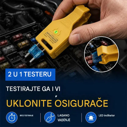⚡ 2-u-1 tester osigurača i kliješta za automobil (kompatibilno s 12 V/24 V / zeleni LED indikator / podesivi razmak / kliješta za vađenje / za automobil, kamion, brod)! 🚗✨