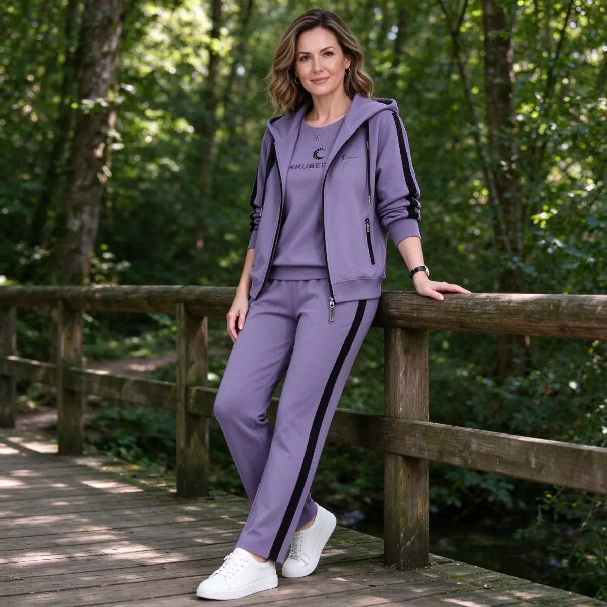 🎀💃【M-4XL】Ženski sportski komplet od 3 dijela, kvalitetna jakna s kapuljačom i patentnim zatvaračem, majica kratkih rukava i duge hlače