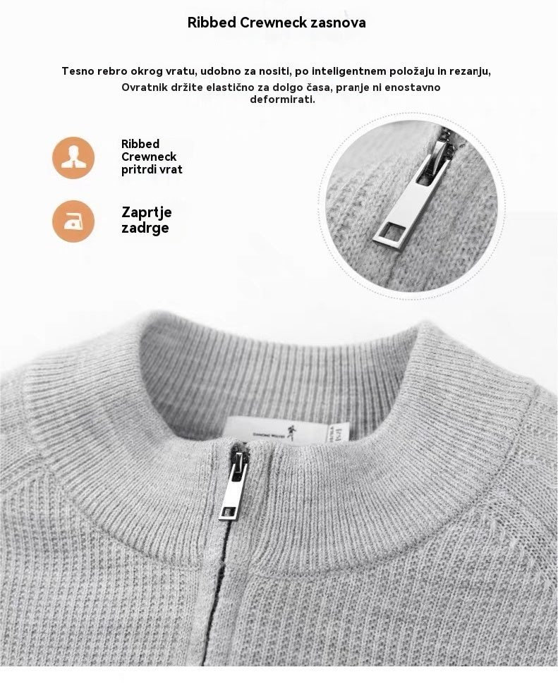 🔥🆕 Najbolj prodajana novost z 40% popustom 🧥✨ Moški veliki pulover z zadrgo, preprost in enostaven za kombiniranje.