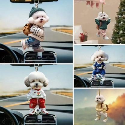 🐶【5 komada】Privjesak u obliku plišanog psića, akrilni ukras za unutrašnjost automobila, ravni privjesak za retrovizor