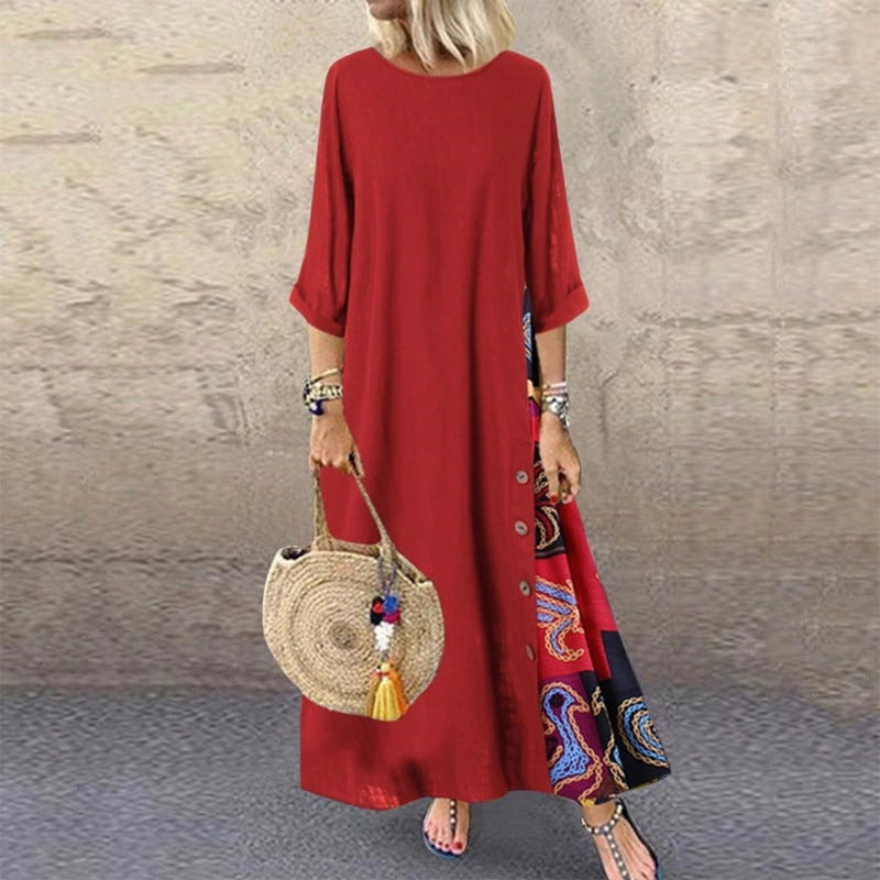 🌾♥[M-5XL] Nuevo vestido retro de lino de verano: suave y agradable para la piel. 
