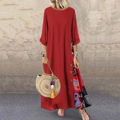 🌾♥[M-5XL] Nuevo vestido retro de lino de verano: suave y agradable para la piel. 