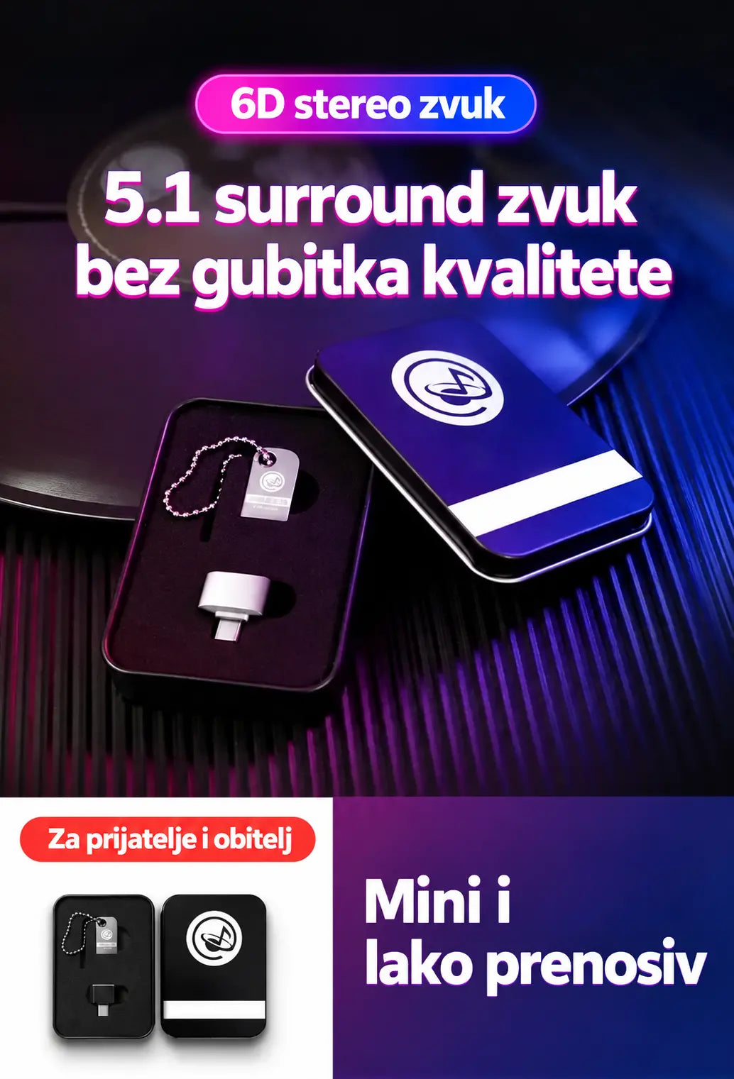 🚗🎵🎵【32 GB】【Glazbeni USB stick】sadrži 3000 pjesama, 200 glazbenih spotova i 6D zvučne efekte