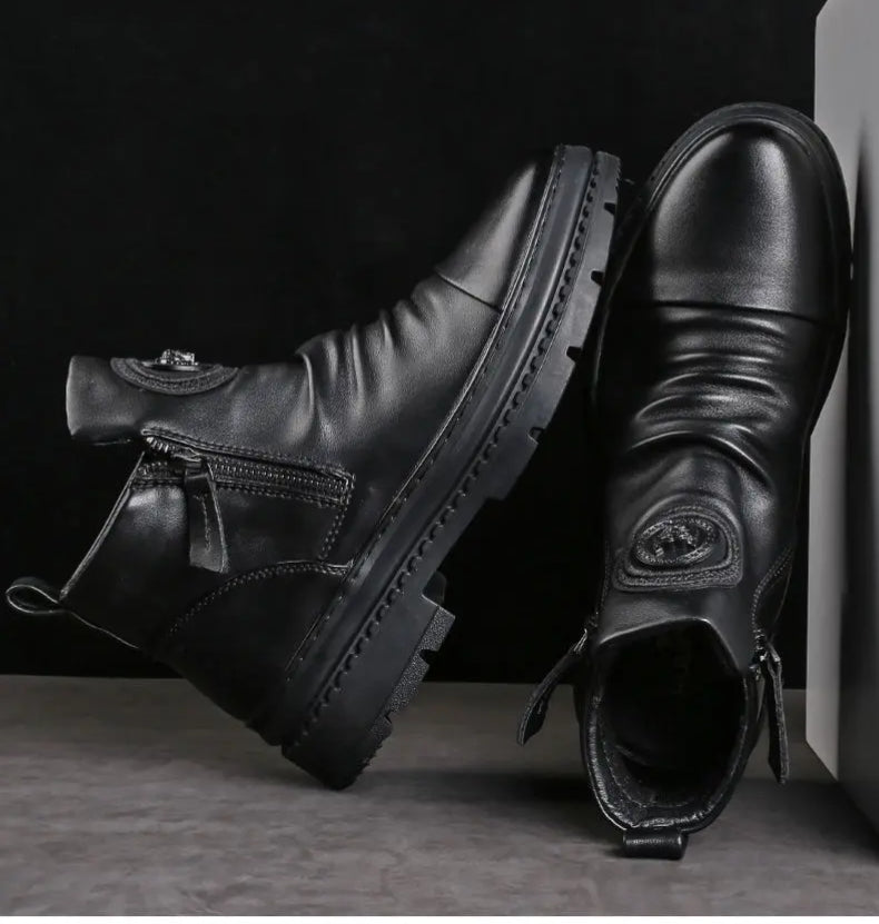 🔥🔥Nuevo lanzamiento 40%⏳【39-44】Botas nuevas de cuero para hombre, cuero de alta calidad, hechas a mano.