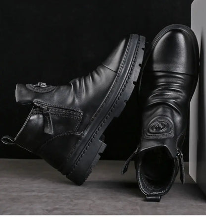 🔥🔥Nuevo lanzamiento 40%⏳【39-44】Botas nuevas de cuero para hombre, cuero de alta calidad, hechas a mano.
