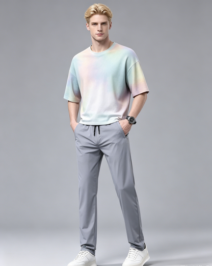 🔥Oferta de temporada【45kg-115kg】🔥Nuevos pantalones de seda elásticos y frescos para hombre, estilo primavera/verano, cómodos y versátiles