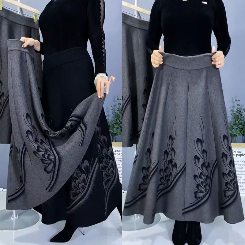 👗【Kupite enega, enega dobite brezplačno】🎀【S-3XL】Jesensko in zimsko odebeljeno volneno krilo, modno in vsestransko
