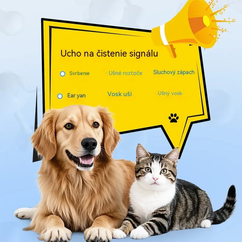 🐶🐱 Čistič uší pre psy a mačky, jemná starostlivosť proti ušnému mazu, nečistotám a svrbeniu