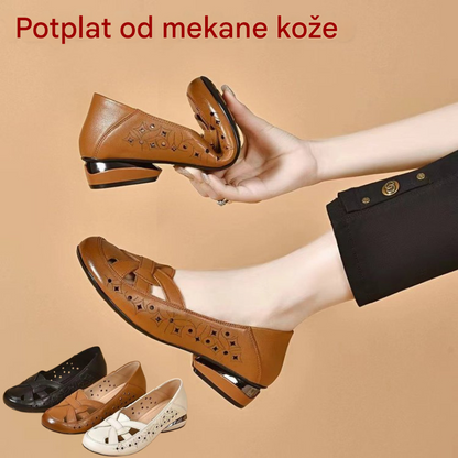🔥👠【Veličine 35-40】Nove modne ženske cipele iz 2026., okrugli vrh, mekana prava koža, debela peta za udobnost i bez žuljeva