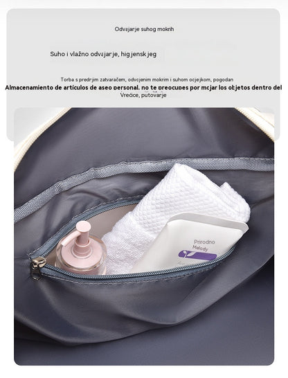 🔥Elegantna putna torba velikog kapaciteta s odvojenim dizajnom za mokru i suhu upotrebu, pogodna za jogu i fitness.