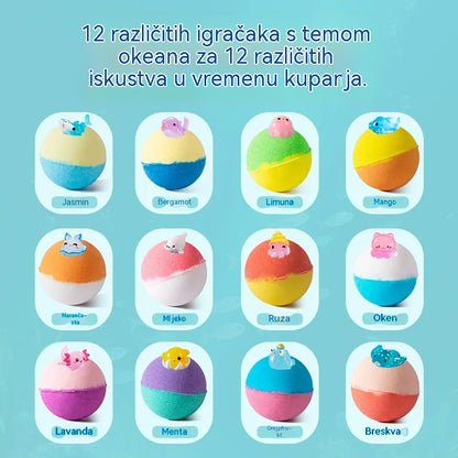 🛀💕12 komada kuglica soli za kupanje u obliku morskih životinja (50 g/kuglica) za djecu.