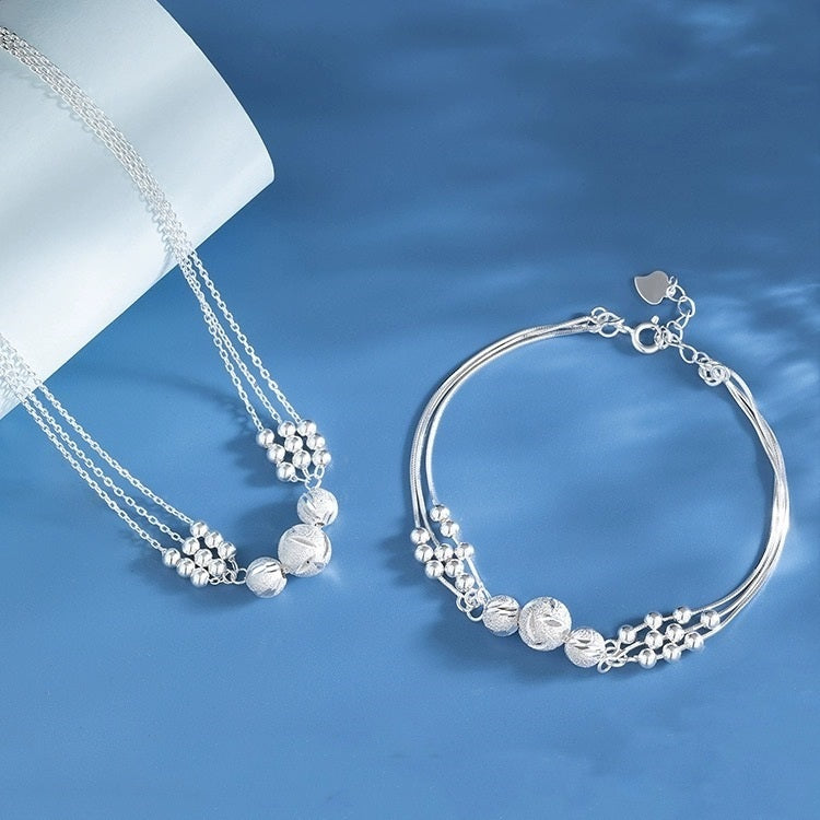 💛Vruća rasprodaja🔥【Ogrlica + narukvica】✨Komplet nakita ogrlica s ugraviranim srebrom3913992