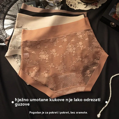 【Set od 5 dijelova】【40-80kg】Ženske visokoelastične bešavne čipkaste gaćice za kontrolu trbuha, oblikovanje stražnjice i podizanje--Po jedan od svake boje