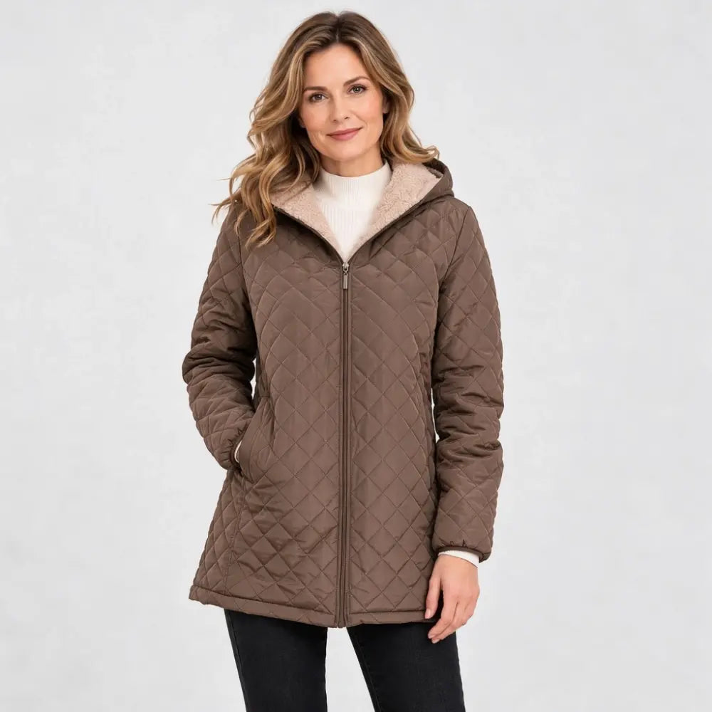 ❄️[S-3XL]  Ženska prošivena jakna srednje duljine s kapuljačom i toplom podstavom – više boja🤩