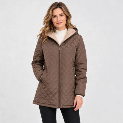 ❄️[S-3XL]  Ženska prošivena jakna srednje duljine s kapuljačom i toplom podstavom – više boja🤩