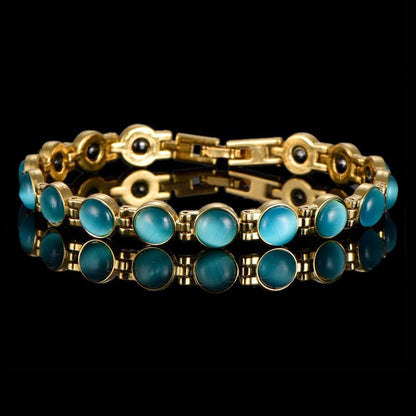 ✨💎【Kupite 1, dobijte 1 gratis】Elegantna magnetska narukvica sa zlatnim kamenom mačkasto oko