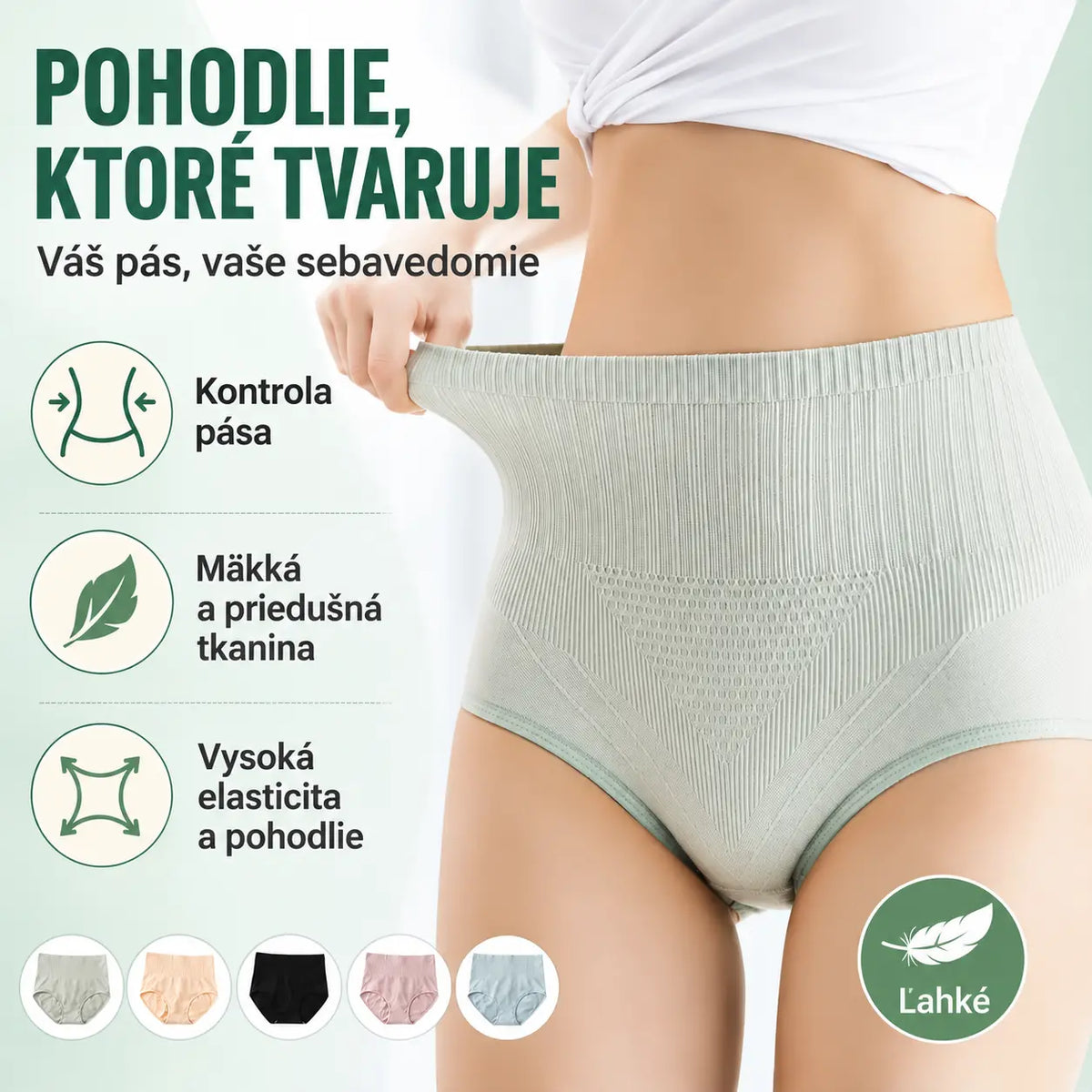 Posledný deň so zľavou 50 %: 【Kúpte 7, získajte 7 zadarmo】 Vodoodolné antibakteriálne nohavičky s vysokým pásom