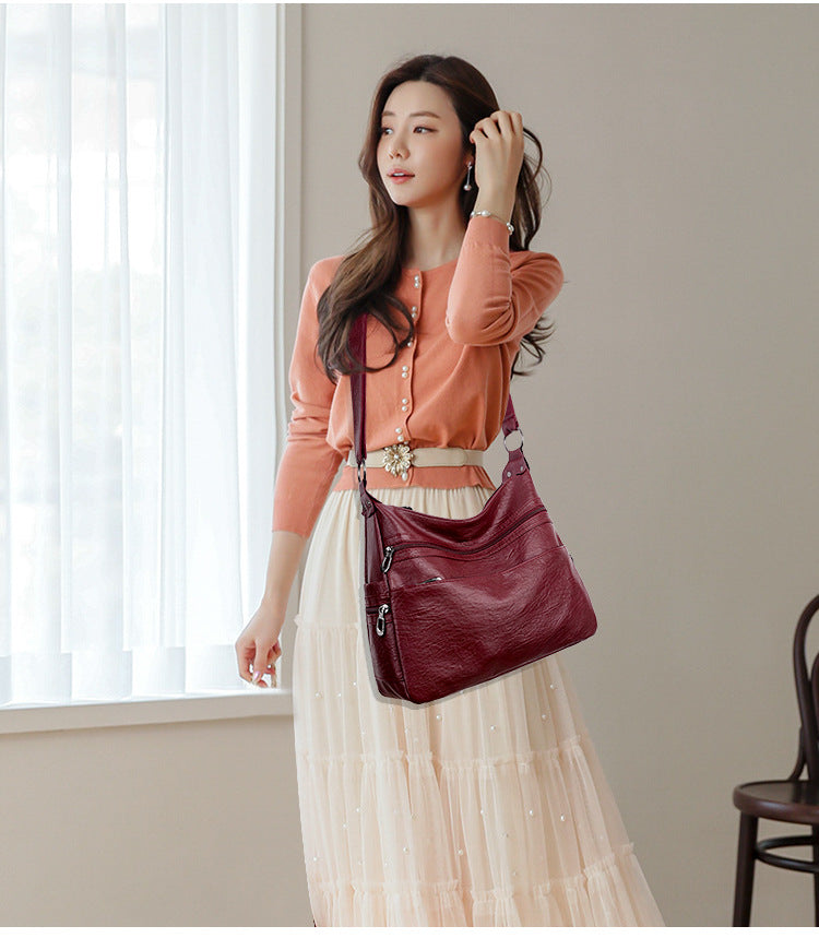 👜💕【40 % popust za omejen čas】✨Nova 2026 modna vintage torbica za ramo iz pravega usnja, izdelana iz mehke kože