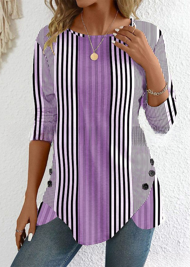 🔥【38% de descuento por tiempo limitado】【S-3XL】Nueva blusa estampada a rayas de primavera para mujer