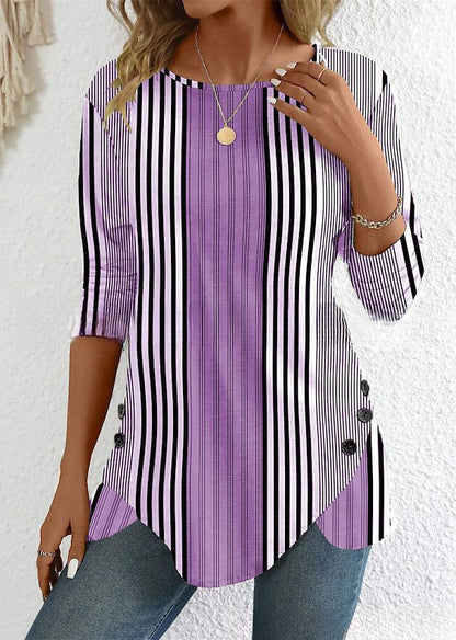 🔥【38% de descuento por tiempo limitado】【S-3XL】Nueva blusa estampada a rayas de primavera para mujer