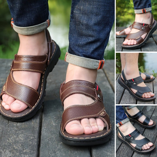 🌴👞【45% popusta 🔥】【38-44】Muške ljetne kožne sandale, prikladne za korištenje kod kuće i na otvorenom