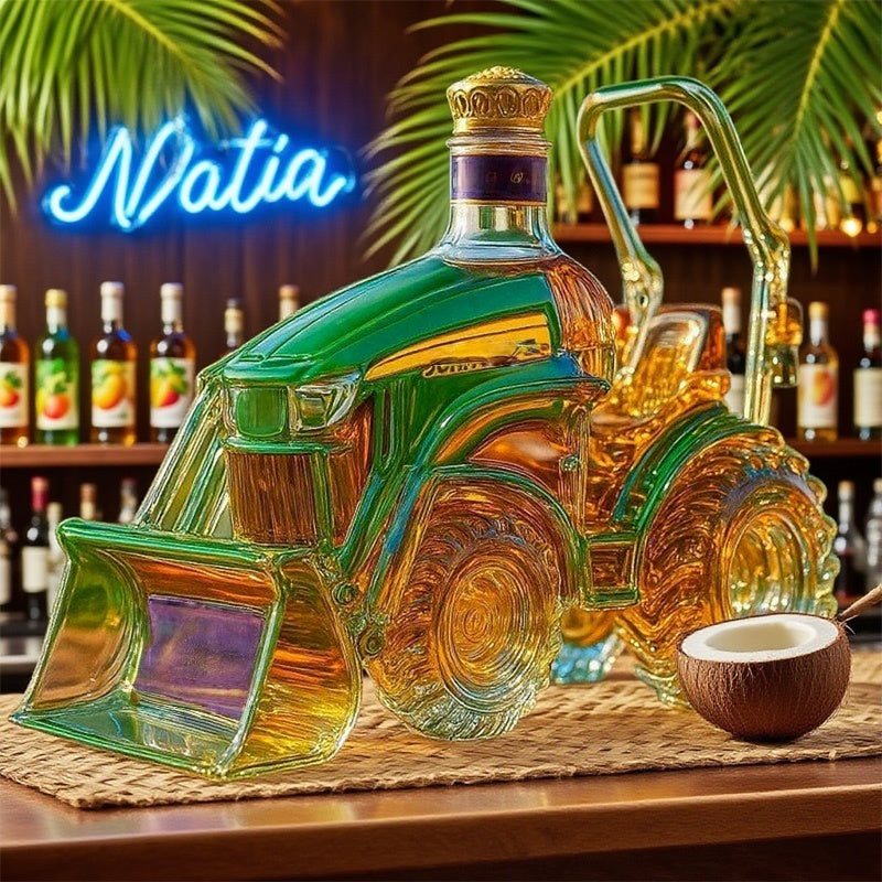 🥂🚜 Ένα ουίσκι μπουκάλι σε σχήμα τρακτέρ, έργο τέχνης και συλλεκτικό αντικείμενο