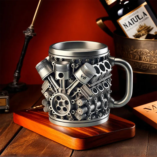🎁☕【Kupite jedan, dobijte jedan gratis】Šalica za kavu Creative Engine V6V8 od nehrđajućeg čelika