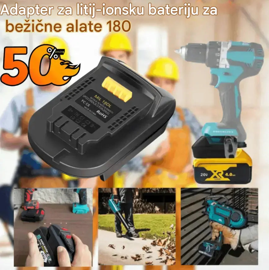 ⚡Adapter za litijeve baterije za električne alate od 18 V, jednostavno napajanje raznih alata.