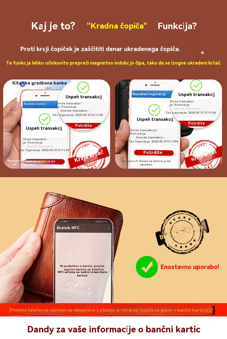 Kupite 1 in dobite 1 gratis! 👝✨ Nova moška protikradna denarnica iz pravega usnja