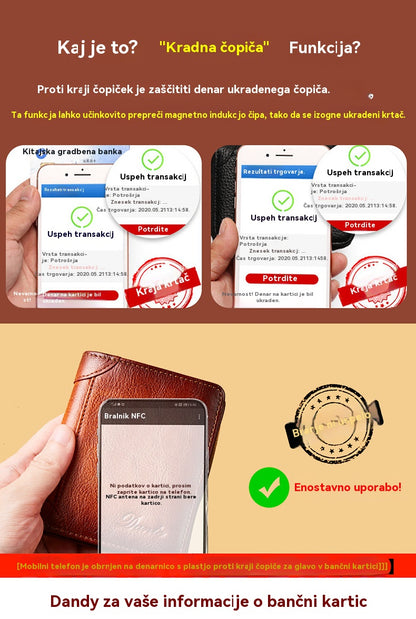 Kupite 1 in dobite 1 gratis! 👝✨ Nova moška protikradna denarnica iz pravega usnja