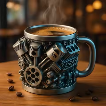 🎁☕【Kupite jedan, dobijte jedan gratis】Šalica za kavu Creative Engine V6V8 od nehrđajućeg čelika