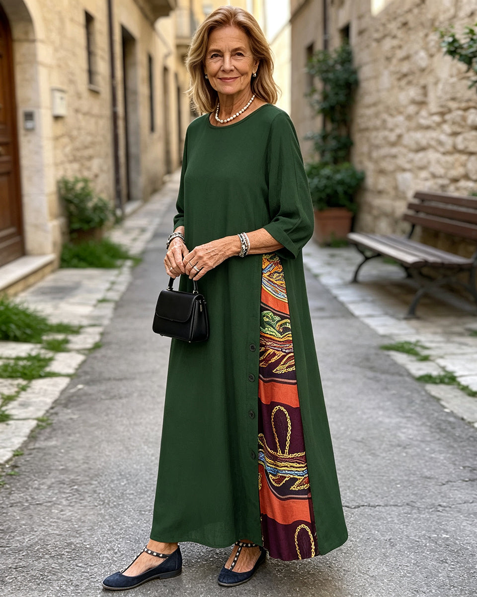 ULWOUH | Visoka kvaliteta: Ženska haljina s vintage printom (M-5XL) - Plaćanje pouzećem dostupno