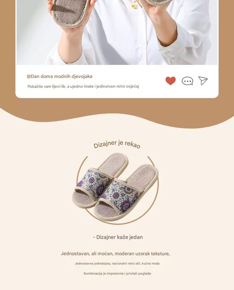 👩‍👩‍👧‍👦🔥Nova kolekcija 50% popusta 【3 para】【37-40】kućne papuče od pamuka i lana, za sva godišnja doba, za cijelu obitelj, lagane i protuklizne