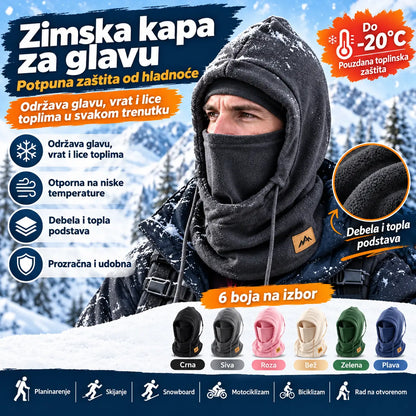 ❄️ Potpuno termalna kapa s flis podstavom koja grije do -20 stupnjeva Celzija. ⛷️ Idealna za skijanje, vožnju motociklom i aktivnosti na otvorenom.