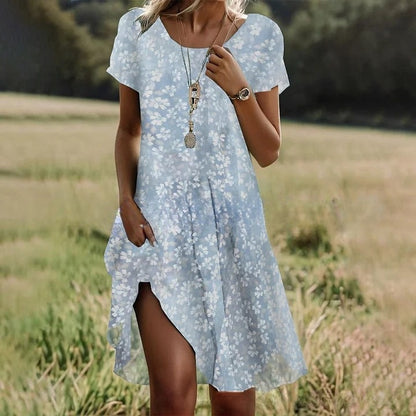 【50% popusta - zadnji dan】【Veličine: S-3XL】💖👗Nova ležerna haljina s okruglim izrezom i printom za proljeće/ljeto 2026.🌸🌞