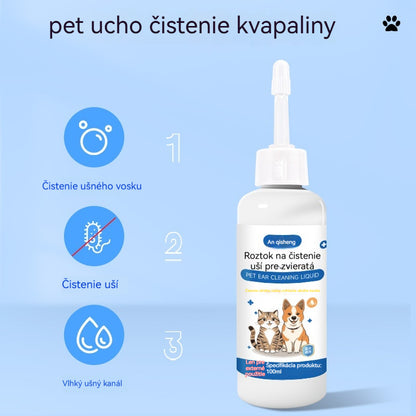 🐶🐱 Čistič uší pre psy a mačky, jemná starostlivosť proti ušnému mazu, nečistotám a svrbeniu