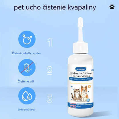 🐶🐱 Čistič uší pre psy a mačky, jemná starostlivosť proti ušnému mazu, nečistotám a svrbeniu