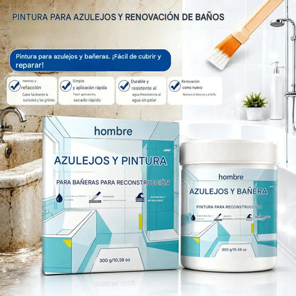Kit de pintura a base de agua para el acabado de azulejos y bañeras.